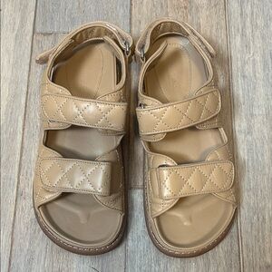 Tony Bianco HIRANNI HONEY SHEEP NAPPA quilted sandals size 38 or US 7.5